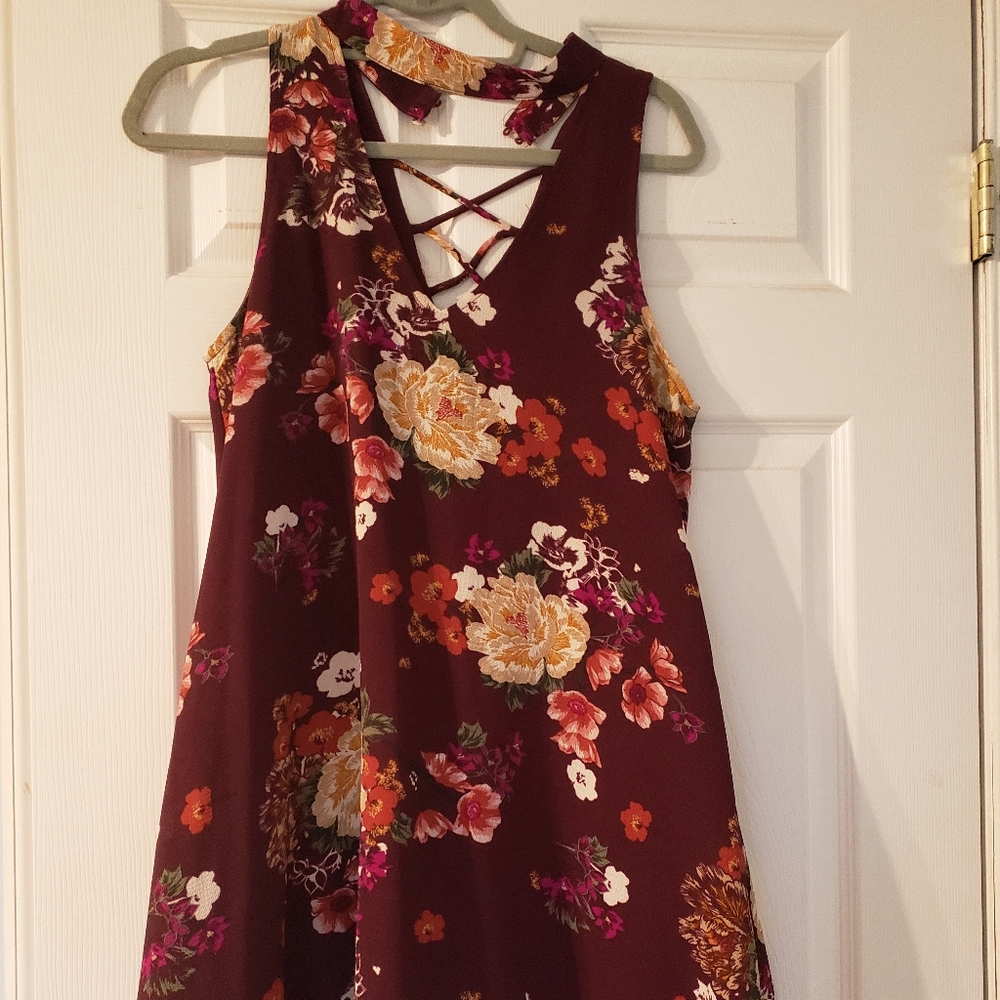 Francesca's purple floral dress